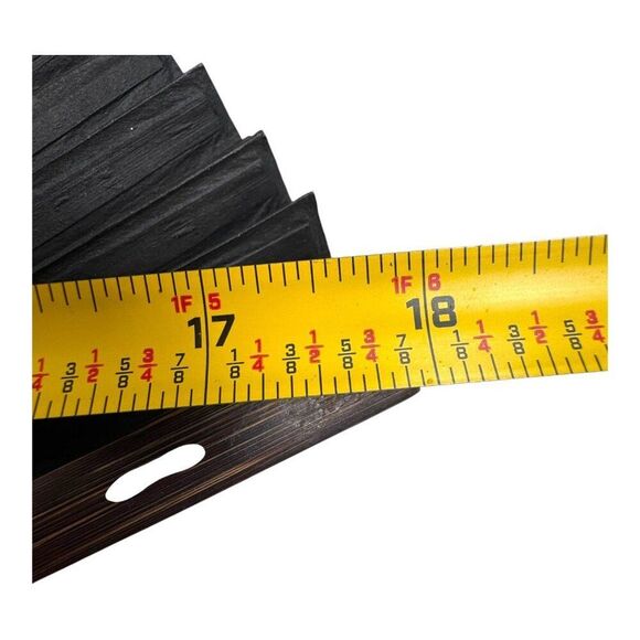 Handcrafted Black & Gold Asian Oriental Folding Fan Scenic Landscape Design 18" - Picture 6 of 7